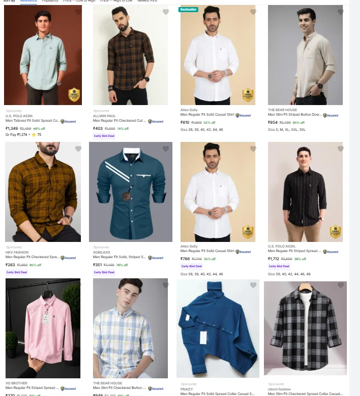 branded shirts for men — Flipkart offer on OfferLelo